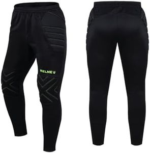 KELME Soccer Goalie Pants with Protection Pads Premium Hip and Knee Protection Kids Youth and Adults Sizes Black, X-Small