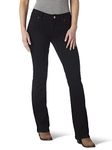 Wrangler Women's Western Mid Rise Stretch Boot Cut Jean, Black, 9W / 30L