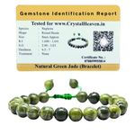 Crystal Heaven Certified Natural Healing Crystal Bracelet for Women Men - AAA Grade Original Healing Gemstone Adjustable Bracelet for Yoga Reiki Meditation Feng Shui (Green Jade)