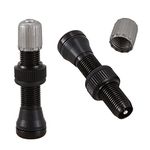 2PCS 44MM Aluminum Alloy Tubeless Valve Schrader Stems American Valves for Road MTB Bicycle Black