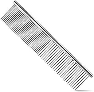 Dog Comb, Cat Comb with Rounded and Smooth Ends Stainless Steel Teeth, Professional Grooming Tool for Removes Tangles and Knots, Pet Comb for Long and Short Haired Dogs, Cats and Other Pets…