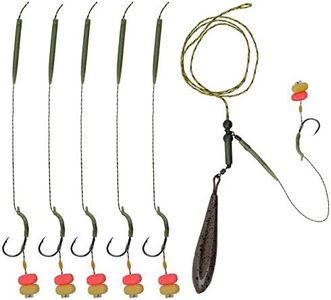 Carp Fishing Rig Kit Hair Carp Fishing Accessories Set Carp Flat Pear Sinker with Rolling Quick Change Swivels for Carp Bass Carp Tackle Rigs Set Carp Hook Carp Sinker Corn