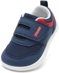 Toddler Wide Toe Box Barefoot Shoes Boys Kids Zero Drop Minimalist Sneakers Baby First Walking Shoe Grounded Footwear Navy White Infant 4