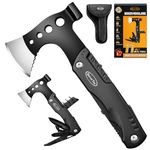 RoverTac Multi Tool Camping Axe Hatchet 11-in-1 Multitool Camping Gear Survival Tool with Axe Knife Hammer Saw Bottle Can Opener Screwdrivers Nylon Sheath Gifts for Men Perfect Camping Hiking Survival