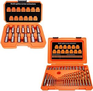 XEWEA 13PC + 35PC Screw & Bolt Extractor Set with Left handed Drill Bit Kit