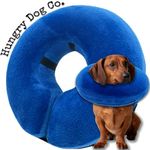 Hungry Dog Co.- Premium Inflatable Dog Collar for Dogs and Cats - Helps in Pet Recovery - Comfortable and Safe for Your Pet – Soft E-Collar – Blue, Small (5”- 8” Neck)