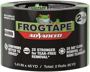 FrogTape Advanced Painters Tape 1.5 Inch Wide (1.41-Inch x 45-Yard) with PAINTBLOCK, 2 Rolls, Ultra Premium, Multi-Surface