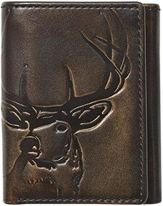 HoJ Co. DEER Trifold | Full Grain Leather With Hand Burnished Finish | Mens Trifold Wallet | Deer Wallet | Outdoors Wallet