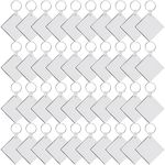 Duufin 120 Pcs Square Sublimation Keyring Blanks Set with 40 Pcs Double Side Heat Transfer Keychain MDF Blanks 40 Pcs Key Rings and 40 Pcs Plastic Retaining Clips for DIY Keychain and Craft, Square