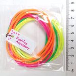 Pack of 12 Neon Gummie Bracelets / Bright Bangles / Gummy Bands - great party bag fillers and 80s fancy dress accessories