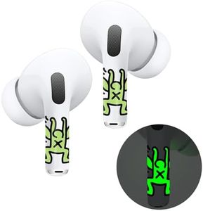 RockMax for AirPod Skins, Luminous Glow in The Dark Decal Stickers for Ear Buds, Pop Art DIY Tattoos for AirPods Pro 2nd Generation, Durable, Easy to Apply, Present for Party and Birthday