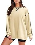 Zeagoo Women's Oversized Sweatshirts Long Sleeve Crewneck Pullover Tops 2024 Fall Winter Trendy Side Zip Going Out Hoodies