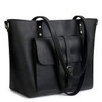 S-ZONE Women Vintage Genuine Leather Tote Bag Large Shoulder Purse Work Handbag