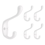 Franklin Brass Brainerd B42302M-W-C 3-Inch Heavy Coat and Hat Hook, (5 Pack), White, Pack of 5