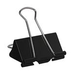 Extra Large Binder Clips 2 inch Jumbo Binder Clips 24 Pack Big Metal Paper Clamps Black (2 Inch)