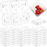 Tongnian 24 Pcs Plastic Drain Shelf for 1/6 Size Food Pan Clear Plastic Grate Acrylic Food Drain Trays for Food Fruit Vegetables Kitchen Restaurant Hotel