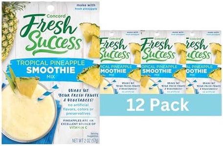 Concord Foods Pineapple Smoothie Mix - Fruit Flavor with No Artificial Flavors, Colors, or Preservatives - Ideal for Fresh Fruit Smoothies - 2 oz Pouch for Healthy Smoothies (Pack of 12)