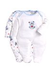 BabyGo Baby Romper 100% Cotton Rompers for New Born Baby|Sleepsuits for Baby Boys & Girls |Onesies| Infant Clothes|WHITE| 0-3M| 3-6M| 6-9M| Pack of 2
