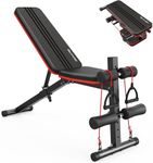 Naspaluro Weight Bench Adjustable, Full Body Exercise Folding Fitness Workout Bench with 7 Positions, Exercise Bench for Weight Lifting & Sit Up Abdominal Supine Board Flat Home Gym