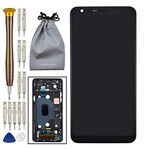 LCD Touch Digitizer Display Screen with Frame Replacement for LG Stylo 5 Stylo 5 LM-Q720 Aurora Black