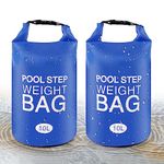 Universal Pool Step Weights 250D PVC Waterproof Swimming Pool Ladder Weights 10l No Breaken Above Ground Pool Ladder Sand Bags, Foldable Pool Stair Weights for Pool Steps, Easy&Quick Fill Sand(Bule)