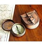 Antiqued Brass Poem Compass with Le
