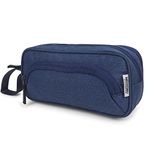 Wooum Big Capacity Pencil Case Pouch Bag Pen Boxes for Girls Boys Supplies for College Students Middle High School Office Large Storage (Navy Blue)