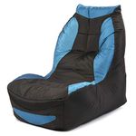 Couchette® Upbeat XXL Gaming Chair Polyester Outdoor Bean Bag in Black and British Blue Finish (Filled)