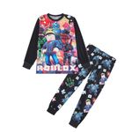 shumintaojin Kids Boys' pajamas set Game Cartoon Girl's clothing set fashion Sleepwear Long sleeved T-shirt+pants 5-12Years (UK, Age, 7 Years, 8 Years, Regular, Style 2)