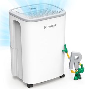 Dehumidifier for Home, Dehumidifier 4500 Sq Ft 50 Pints, Dehumidifiers with Drain Hose, 2L Water Tank, RUWORA Dehumidifiers for Basement,