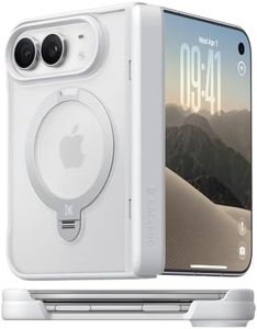 CASEKOO Star White for iPhone Duo Case with 360 Spin Magnetic Stand | Fit for MagSafe, Full Hinge Protection, Ring Holder Shockproof Translucent Matte Duo Case 7.6'', Hands-Free Viewing, Travel