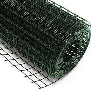 Wiltec Maschendrahtzaun Grün 1x25 m 100 cm Höhe 0,9 mm Stärke 19x19 mm Maschengröße, Volierendraht 4-Eck aus Stahl verzinkt, Drahtgitter, Vogeldraht