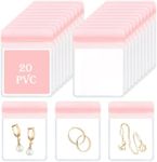 HOMEHIVE Travel Jewelry Bags, 20Pcs Clear Travel Jewelry Organizer, Portable Anti Tarnish Jewelry Storage Pouch Bag Gift for Women Girl, 20Pcs Pink Bags