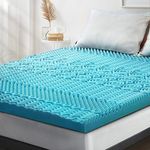 Mona Bedding Queen 8CM Thick Memory Foam Mattress Topper 7 Zone Gel Bed Mattress Protector Pad with Removable Bamboo Cover Breathable Underlay Mat Q Size 203cm x 153cm