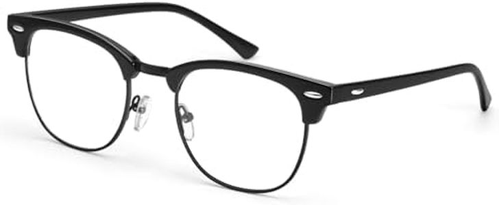 Blue Light Glasses for Men and Women Computer Glasses Gaming Glasses Blue Light Blocking Eye Strain Release (Glossy Black/Black Rim)