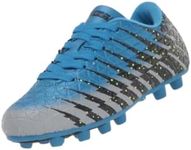 Vizari Bolt FG Soccer Shoes | Firm Ground Cleats for Outdoor Surfaces and Fields | Lightweight and Easy to wear Youth Outdoor Soccer Cleats | Blue/Black/Silver | 9.5 Toddler