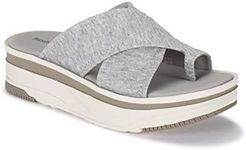 Baretraps Womens Maggey Denim Toe Loop Slide Sandals Gray 7.5 Medium (B,M)