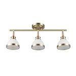 Globe Electric 64000003 22" 3-Light Track Lighting, Matte Brass, Matte White Shades, Track Ceiling Light, Track Lighting Kit, Vintage, Ceiling Light Fixture, Home Improvement, Home Décor, Kitchen