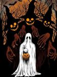 Modern Merch Halloween Diamond Art, Ghost Diamond Art Kits for Adults, Halloween Diamond Painting Scenery Monsters and Pumpkin Jack o Latern Wall Art 12x16in Gem Art DIY Crafts for Adults