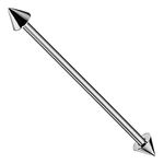 AZARIO LONDON G23 Grade Solid Titanium 14 Gauge (1.6MM) - 30mm Length Straight Barbell with 6mm Cone Industrial Body Piercing Jewellery