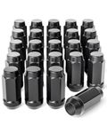 Orion Motor Tech M14x1.5 Lug Nuts with Cone Seat, 3/4" 19mm Hex 1.9x0.87 in. Blackened Wheel Lug Nuts Compatible with Chevrolet Silverado Suburban 1500 Ford Expedition F-150 Ram 1500 & More, Set of 24