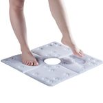 Webos Bathtub Mat Non Slip: Soft Safety Foam Bath & Shower Mat for Tub Suitable for Elderly and Kids 21 X 21Inch with Drain Holes and Suction Cups Massage Tub & Shower Mat for Bathroom (White)