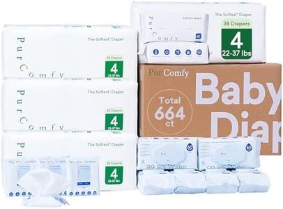 PurComfy Newborn Diapers Size 4 (152 Count), 6 Pack (360Ct) Baby Water Wipes and 2 Pack (120Ct) Dry Wipes, All in One Baby Essentials Kit