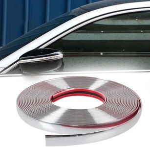 Striscia Adesiva Cromata Auto Striscia Decorativa per Auto Cromata per la Decorazione Esterna dei Finestrini Della Carrozzeria (8mm*5M)