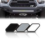 Miytsya 1 PC Tri-Color Grille Badge Emblem Decoration Accessories Universal Compatible with Toyota 4Runner Tacoma Tundra and Other Mesh or Slotted Grille (Black & Gray & White)