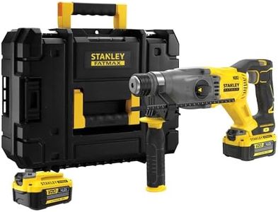 STANLEY FATMAX Martillo SDS-Plus V20 18V, Motor Sin Escobillas, 2J Impacto, 3 Modos (rotativo, percutor y cincelador), Incluye: 2 Baterías 4.0Ah, Cargador, Maletín PRO-STACK, SFMCH900M22-QW