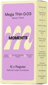 Moments Mega Thin 0.03 Condoms - 20% Thinner, Extra Lubricated, Premium Quality Natural Latex, Vegan, Gynaecologically & Dermatologically Tested (Pack of 1-12 Counts)