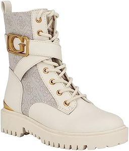 GUESS Women's Orana Combat Boot, Dove 150, 8