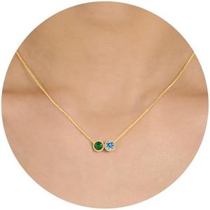 Sistble Christmas Gifts for Women, May Birthstone Necklace Emerald Necklaces for Women December Turquoise Birthstone Necklace Birthday Gifts for Teen Granddaughter Gold Jewelry for Her