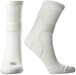 Doctor's Choice Compression Low Calf Crew Socks, Plantar Fasciitis, Achilles Tendonitis & Arch Support For Men & Women, 1 Pair, White/Large